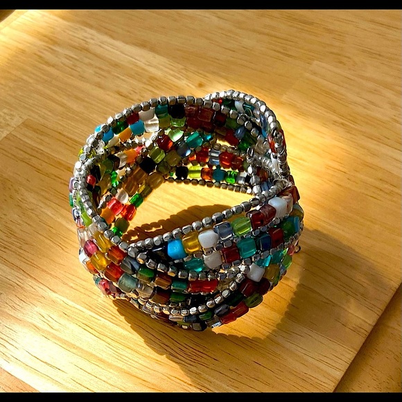 Colorful bead cuff bracelet - Picture 2 of 3